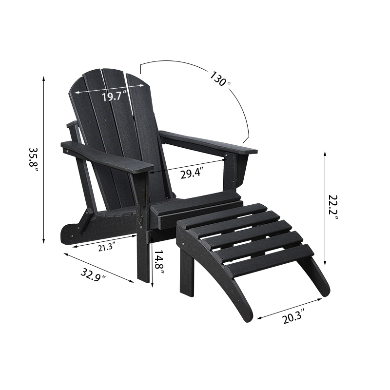 Adirondack Chair со съемным пуфиком